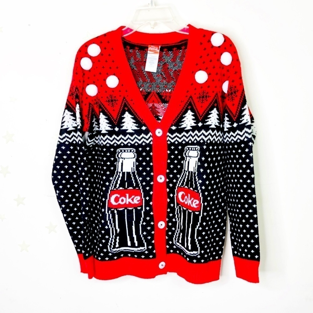 COCA-COLA small pom-pom Christmas Cardigan